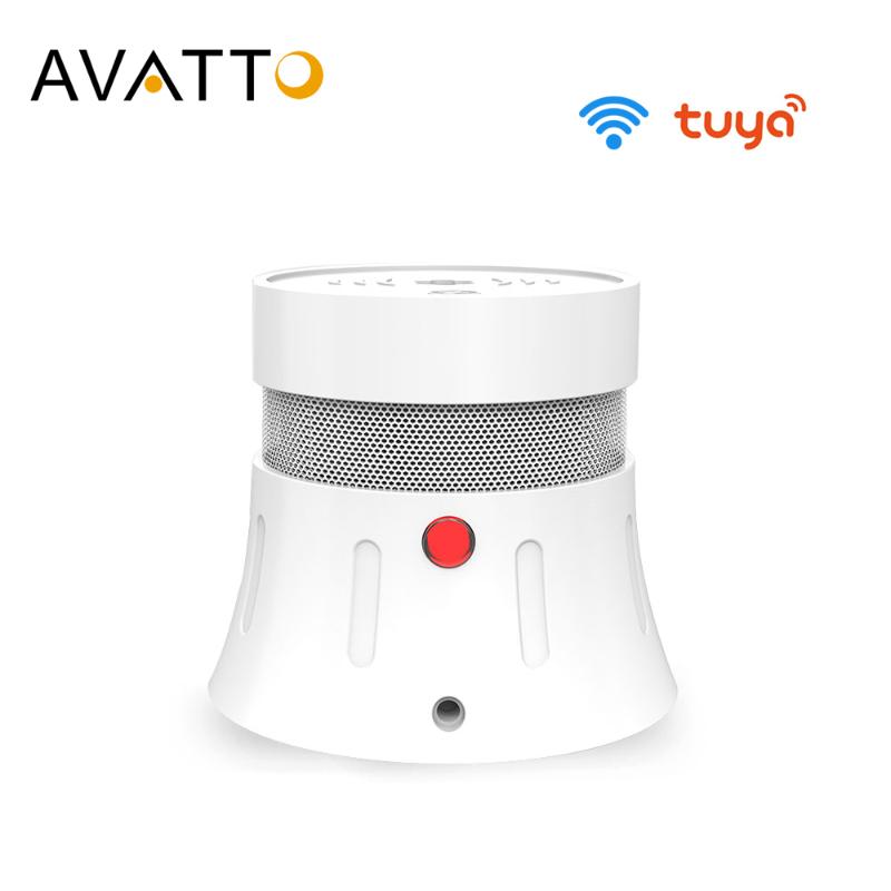 

AVATTO Tuya WiFi Smoke Detector Sensor, Smart Smoke Alarm Fire Protection, Smart Home Smokehouse Security System Firefighters