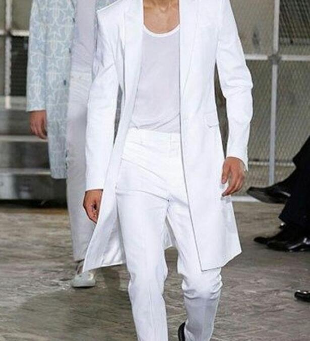 

Latest Design Long Wedding Tuxedos Two Piece Casual Men Suits 2 Pieces Slim Fit Notched Lapel Jacket Groom Tuxedos Bridegroom Outfits, Same as image
