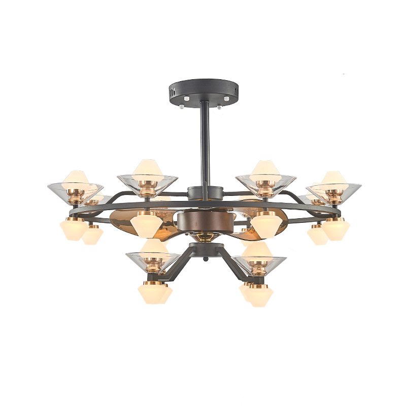 

Fan lamp living room dining room Nordic modern minimalist stealth ceiling fan lamp