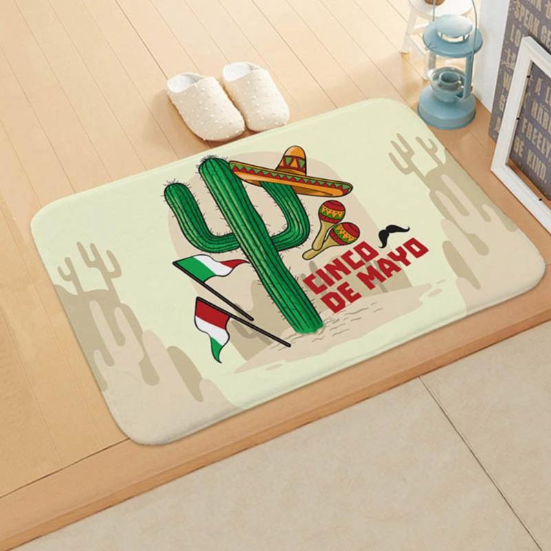 

1pcs 60*40cm Tropical Cactus pattern Anti-Slip Suede Carpet Door mats doormat indoor Kitchen room Floor Mat