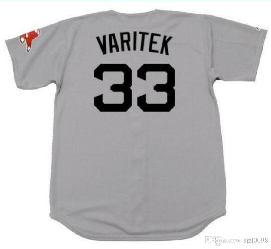 

Custom Men Youth women Vintage JASONS VARITEK Boston 2009 GREY Vintage jersey SIZE S-5XL or custom any name or number Baseball Jersey, Black