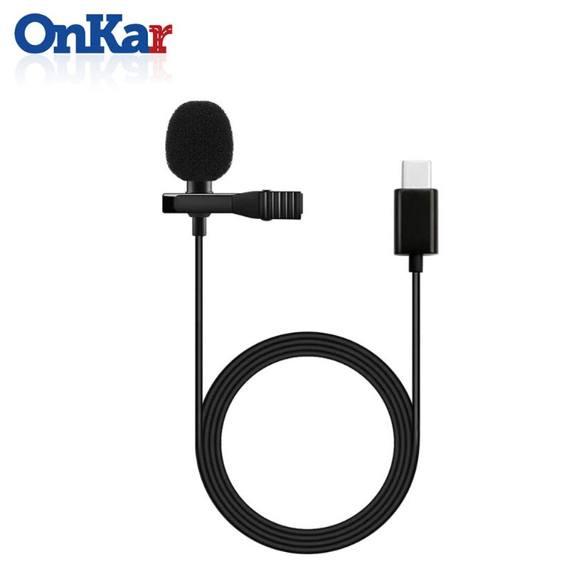 

ONKAR Type-C Lavalier Lapel Microphone 1.5m Tie Clip-on Recording MIC For Huawei Android Type-C Interface Device