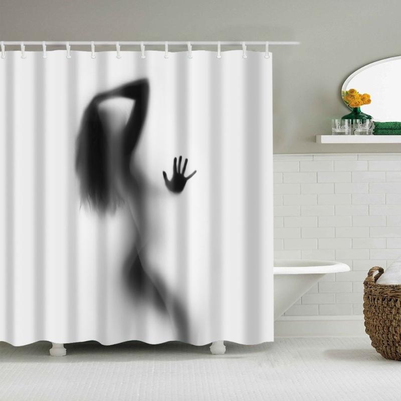 

Sexy Red Lip Body Lipstick Shower Curtains Frabic Waterproof Polyester Bathroom Curtain With Hooks 180x180cm