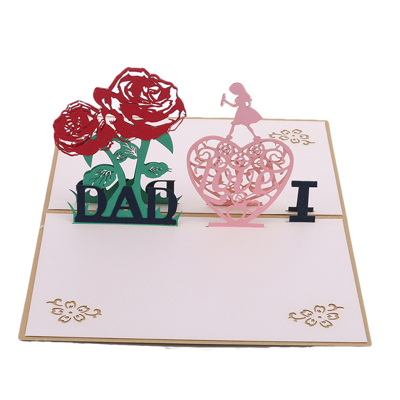 

1Pc Up Greeting Cards With Envelope Laser Cut Post Cards For Birthday Father Day Valentine Day Party Wedding Decor