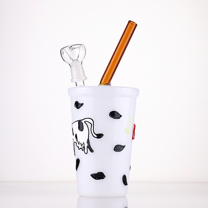 

9" Milk cup shape glowing in the dark hookah big chamber glass water pipe