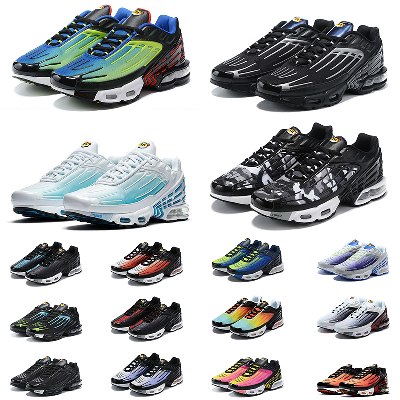 

2020 Tn Plus 3 Mens Womens Running Shoes TUNED Triple Black Red spider Orange Cushion tn 3 Athletic Shoes Trainers Sneakers, White;red