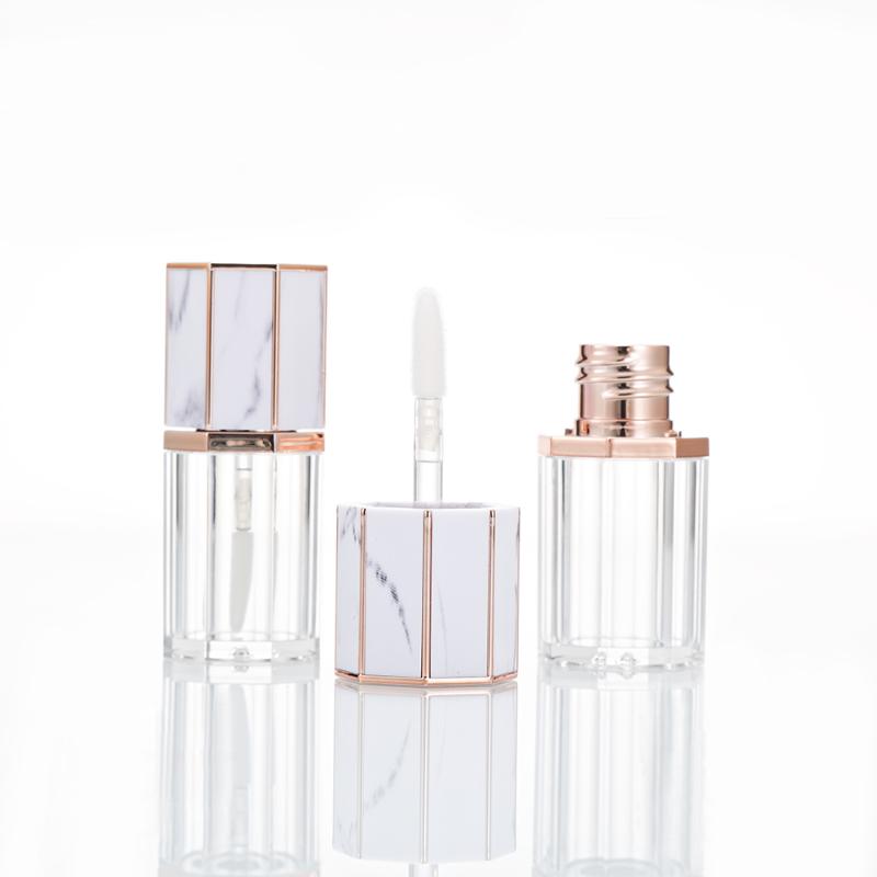 

5ml octagonal marble lip glaze tube empty bottle, lipstick empty tube