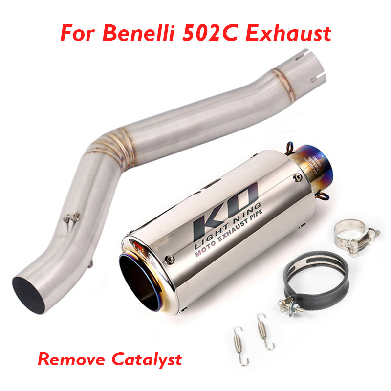 

For Benelli 502C Motorcycle Exhaust System 51mm Muffler Tip Connection Connecting Link Tube Pipe Slip on 502C
