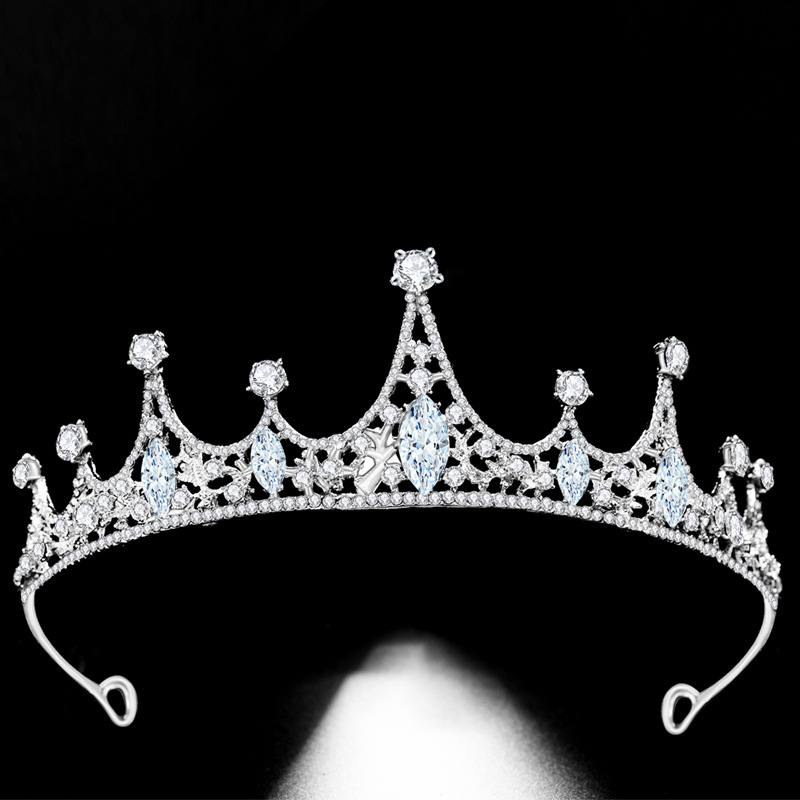 

Popular Man-made Top Grade Bride crown girls party head wear Marriage Crown Alloy Wedding Ornament Wedding Headdress
