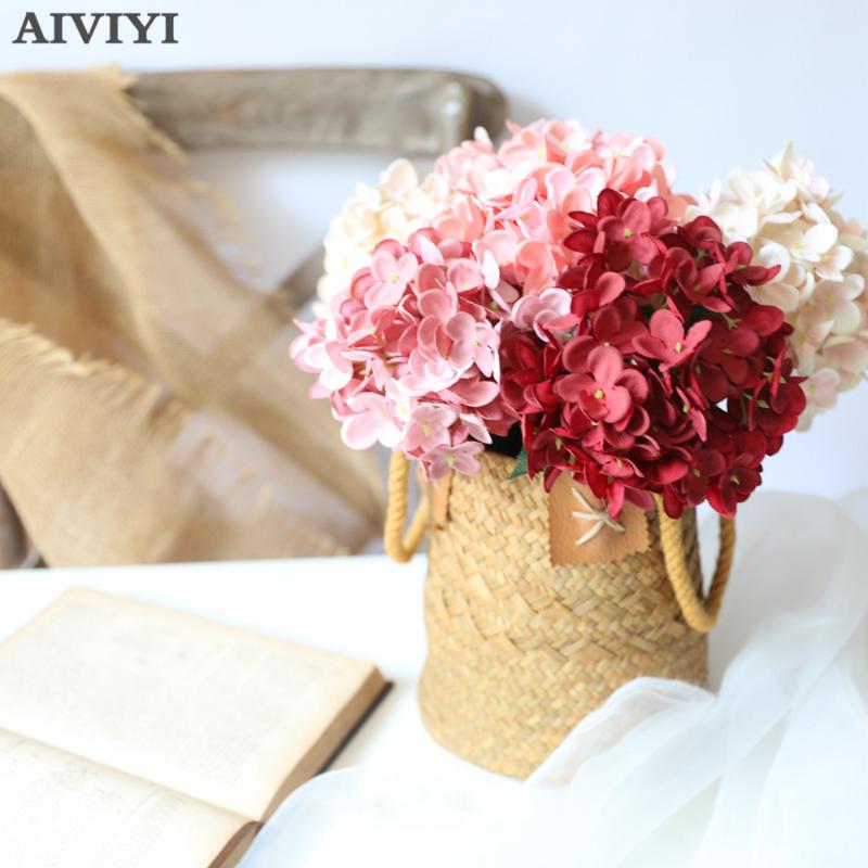 

Camilla Hydrangea Party Wedding Home Decor Christmas Decoration Hydrangea Artificial Flowers Fake Desktop Decoration, Pink