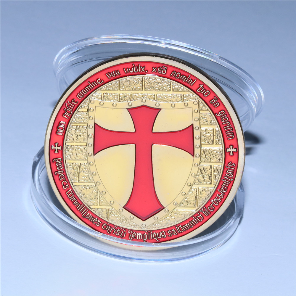

Knights Templar Cross Coin Soldiers of Christ Token Medallion Freemason Red Color Masonic Token Souvenir Coins