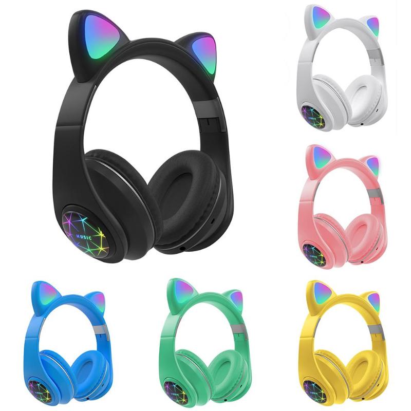 

M2 Rechargeable Foldable Wireless Bluetooth Luminous Cute Cat Ear Headphone