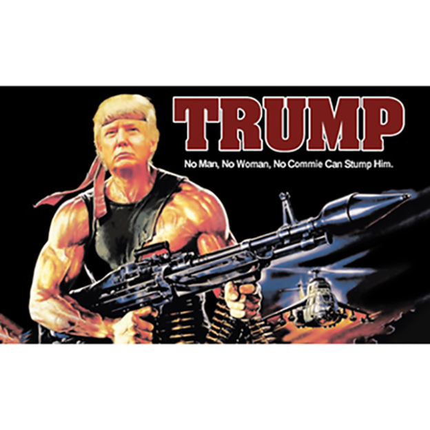 

wholesale factory price 100% Polyester Trump flag 90*150cm 3x5 fts Gun Pattern American Flag Tank Flag Trump For Decoration