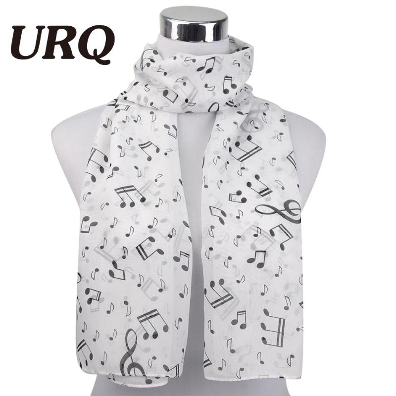 

1 PC 50*160cm New Arrival Korean Style Music Note Print Lady Chiffon Silk Summer scarves P5A16077