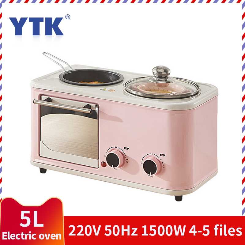 

Mini Household Three-in-one Electric Breakfast Machine Bread Toaster Oven Omelette Frying Pan Hot Pot Steamer