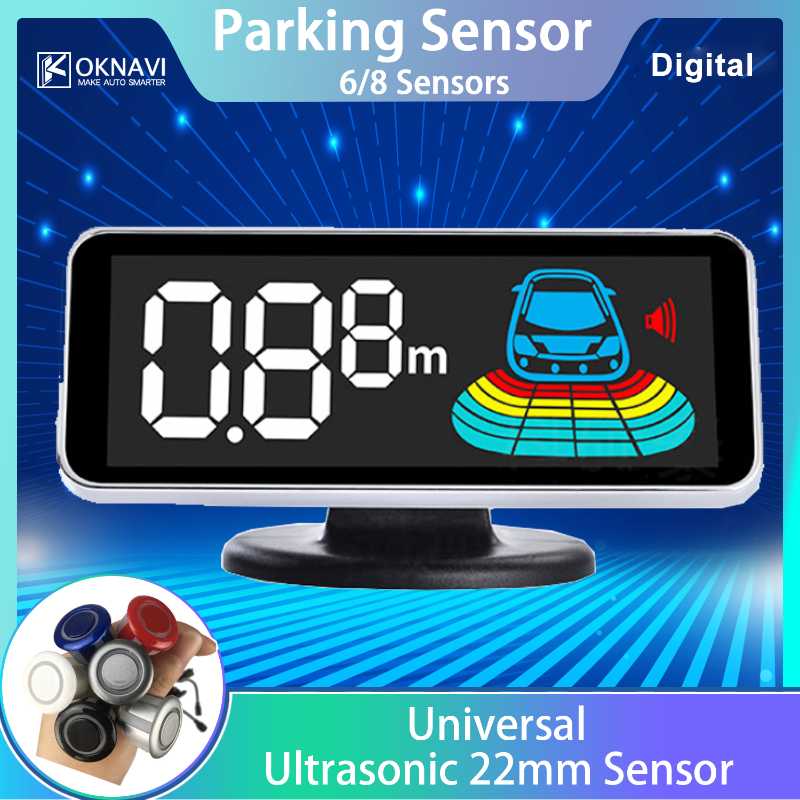 

OKNAVI Parktronic LED Display Parking Sensor 6/8 Sensors Kit Reverse Backup Auto Car Parking Radar Monitor Detector System 22mm