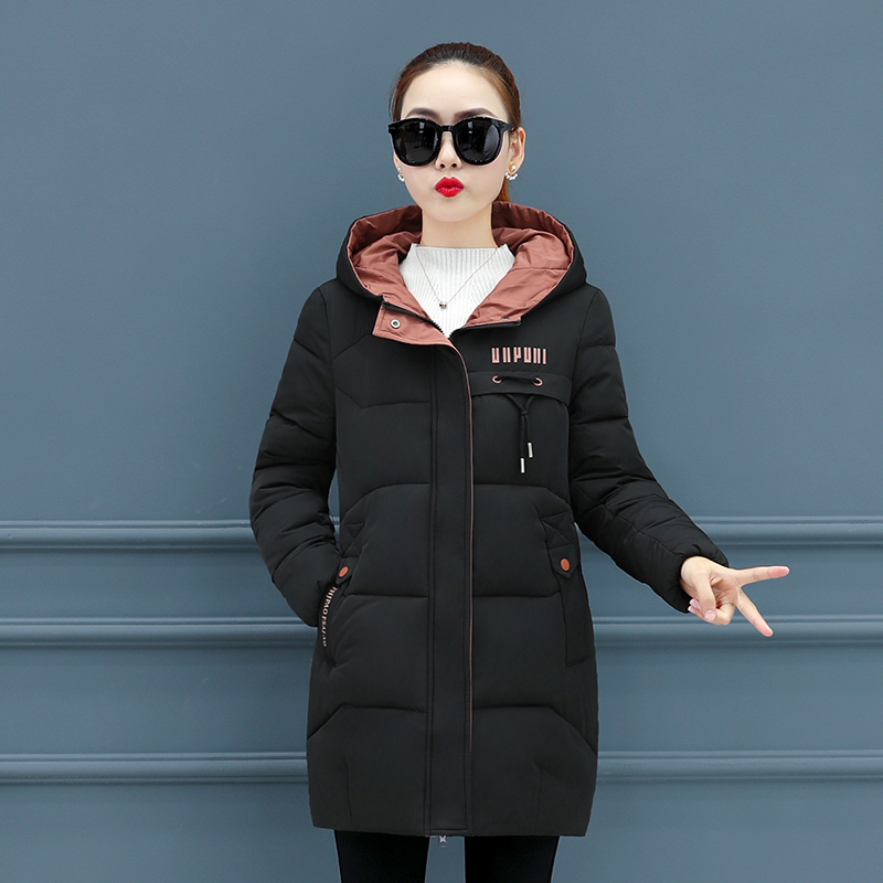 

2020 Winter Parka For Women Cotton Down Jacket With Hooded Stand-Up Collar Female New Fashion Warm Padded Winter Coat For Womens, Beige
