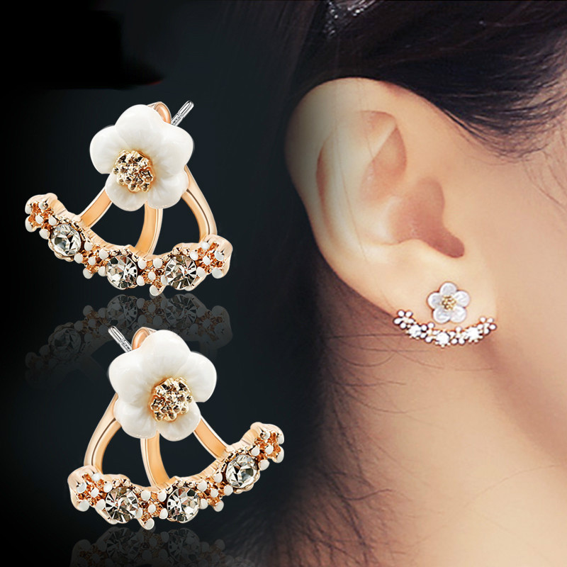 

Temperament contracted after hanging earrings female fashion personality Daisy flower earrings joker jewelry