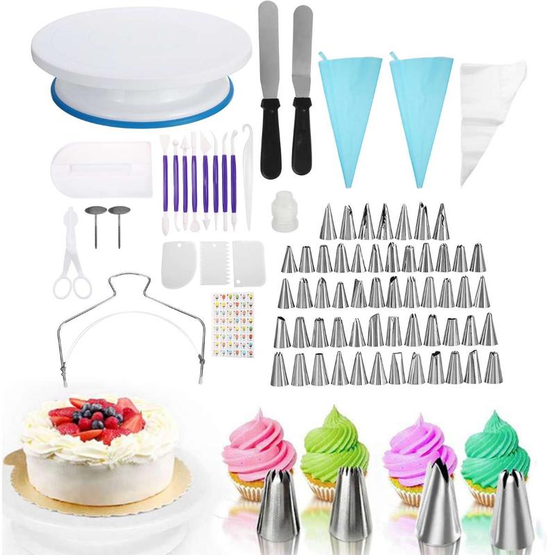 

128pcs Decorating Nozzle Set Cake Tools Cake Decoration DIY Icing Piping Cream Reusable Kit Decorating Tools