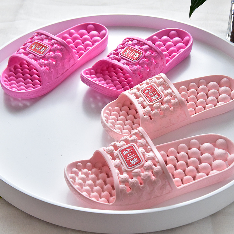 

BUY 1 GET ONE FOR FREE Kids Slippers Women Home Indoor Massage Slipper Family Set Soft-Bottom PVC Female Shoes, Pink--sky blue