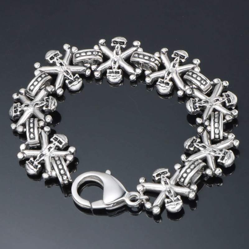 

Dangerous Goods Sign Bracelet Men Massive Mens Bracelets Stainless Steel Hip Hop Club Jewelry Accessory On Hand Band