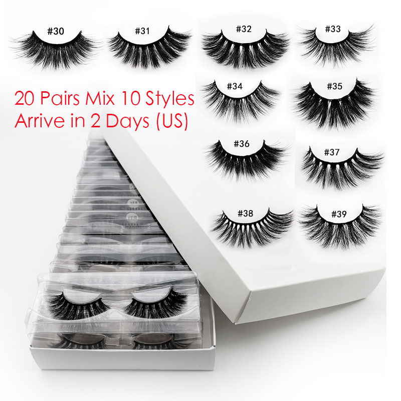 

20 PCS Lashes In Bulk Mix 3d Mink Lashes Wholesale Eyelashes Natural Mink Eyelashes Wholesale False Makeup
