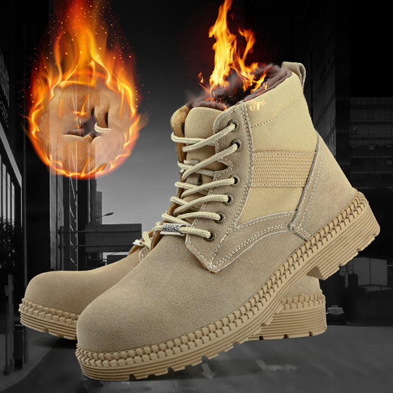 

Winter Boots Steel Toe Safety Shoes Tactical Boots Desert Puncture-Proof Work Shoes Ankel Warm Men, Lb888-2 blue