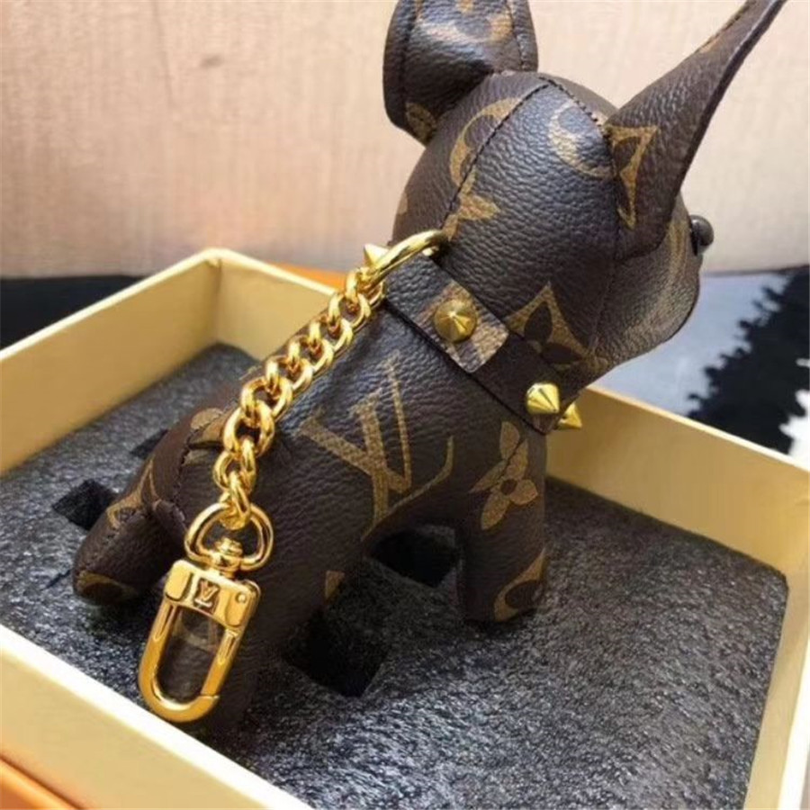 

Luxury Keychains Designer Key Buckle Purse Pendant Bags Dogs Design Fashion Doll Chains Key Buckle 6 Colors High Quality with Box Optional, Silver