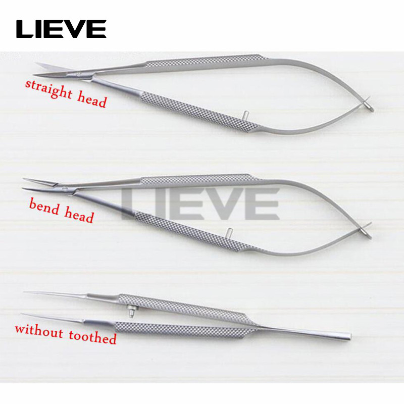 

3pcs/set equipment 12cm ophthalmic microsurgical instruments Needle Holder Micro scissors Tweezers hand