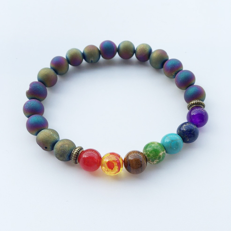 

More Style 7 Chakra Bracelet Yoga Buddha Elasticity Bracelets Fashion Natural Stone Beads Bracelet for Men Women Jewelry