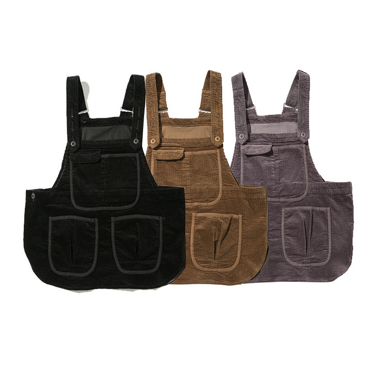 

Spring Autumn Youth Men's Tops Neutral Waistcoat Outdoors Hiking Climbing Camping Climb Fishing Tooling Corduroy Vest Women's, Black