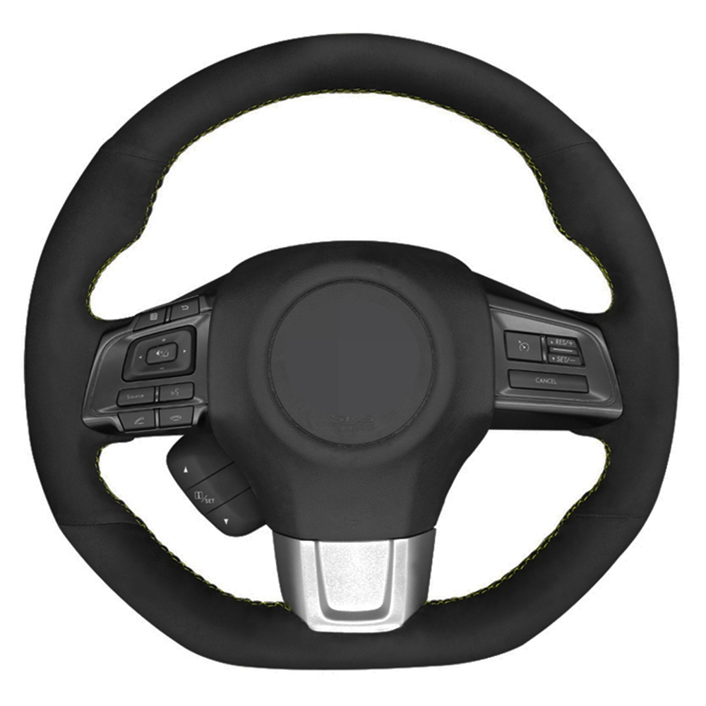 

Car Steering Wheel Cover DIY Hand-stitched Black Suede For Subaru WRX (STI) 2015 2016 2017 2018 2019 Levorg 2015-2019