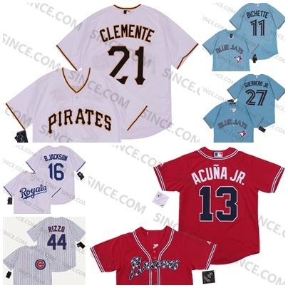

Pittsburgh 21Roberto Clemente#13 Ronald Acuna Jr. 16 B.Jackson 44 Anthony Rizzo #11 Bo Bichette Vladimir Guerrero Jr. Baseball Jerseys, As pic