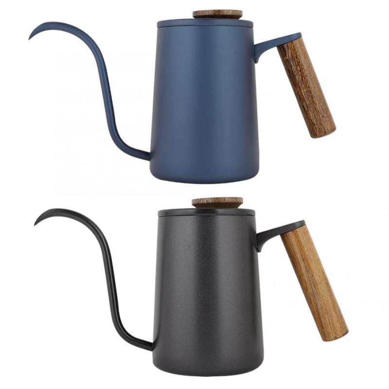 

600ml Coffee Machine Fashion Stainless Steel Handle Drip Coffee Pot Long Gooseneck Spout Kettle Portable Maker Kitchen