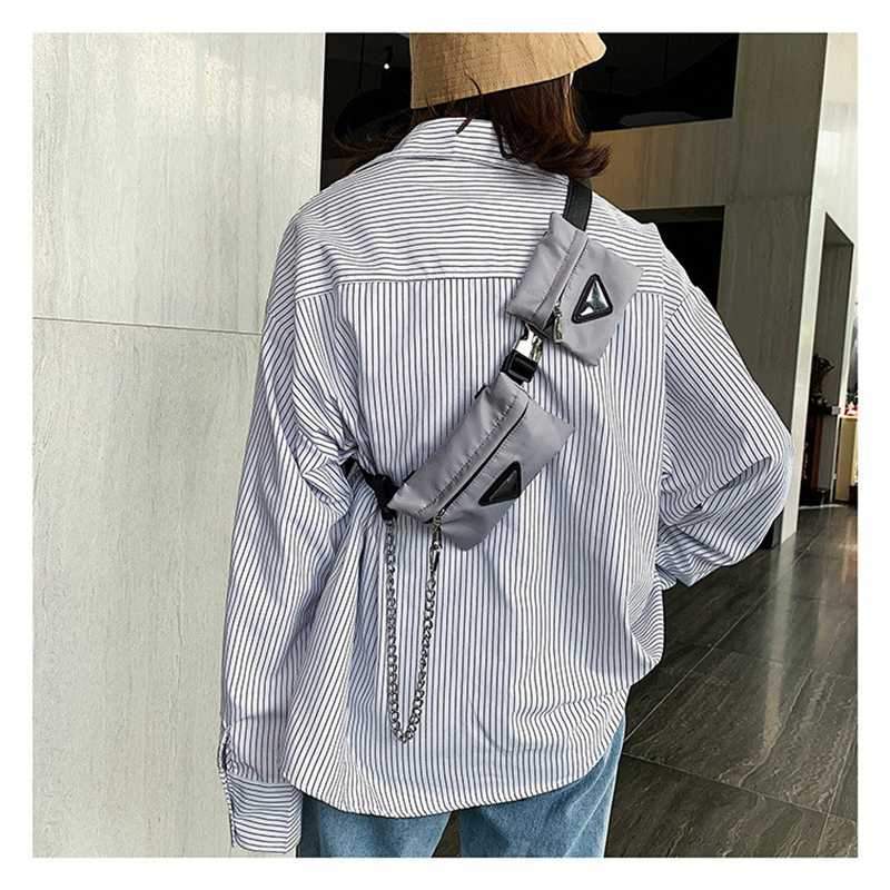 

HATCYGG New Women Waist Bag Fanny Pack Bum Bags Female Nylon Crossbody Pouch Bag Unisex Street Black Fanny Waist Pack Phone Bags