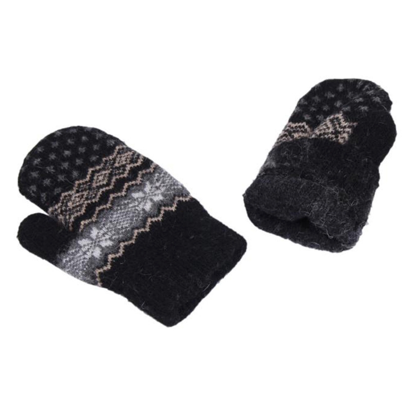 

Winter Warm Knitted Gloves Christmas Jacquard Mittens Women Snowflake Gloves