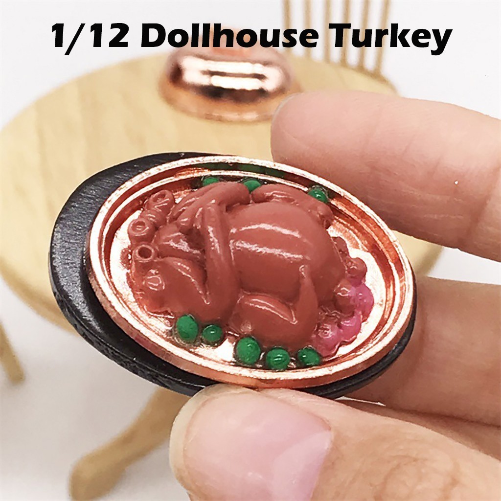 H pblduk Mini 1:12 casa de muñecas en miniatura de comida Navidad Turquía