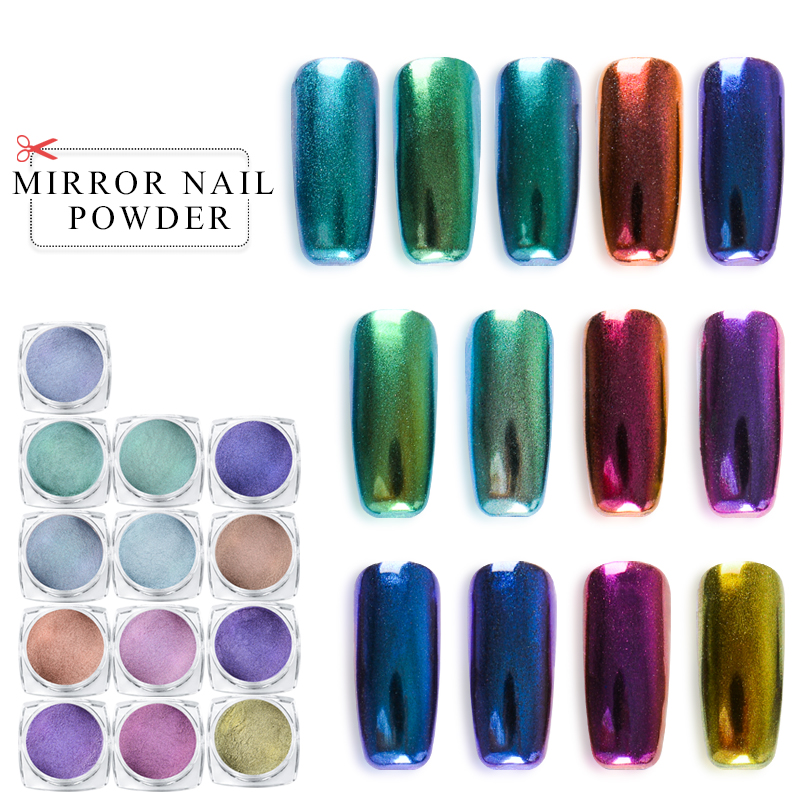 

0.5g Nail Mirror Powder Metallic Nail Art Powder for Nails UV Gel Polishing Chrome Flakes Pigment Dust Decorations Manicure