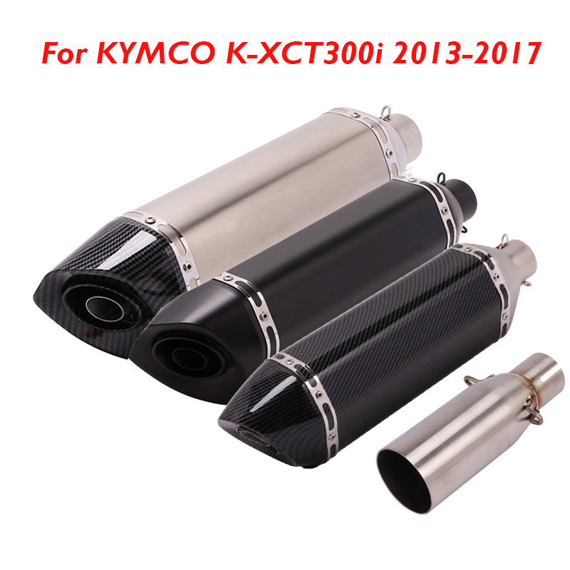 

470mm Motorcycle Exhaust System Muffler Tip Connector Link Pipe Middle Tube for KYMCO K-XCT300i 2013-2020