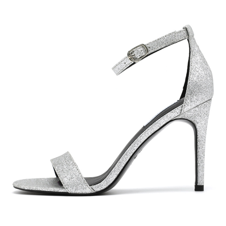 

Sexy Women High Heel soft silks Silver black red Sandals Buckle Strap Rome Shoes Stilettos peep-toe Wedding Bridesmaid Pump