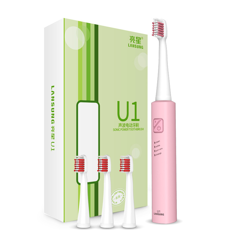 

LANSUNG U1 Trasonic Sonic Electric Toothbrush Rechargeable Tooth Brushes With 4 Pcs Replacement Heads U1 Brand quality