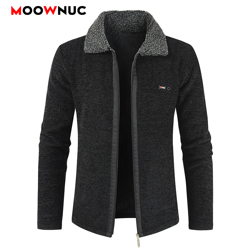 

2020 Men's Clothes Sweaters Fashion Spring Cardigan Long Sleeve Shirt Homme Smart Casual Male Sweaters Slim Fit Solid MOOWNUC, Black