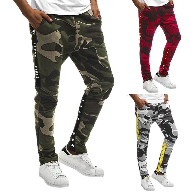 

Men Splicing Camouflage Overalls Casual Pocket Sport Work Casual Trouser Pants 3.22, Army green