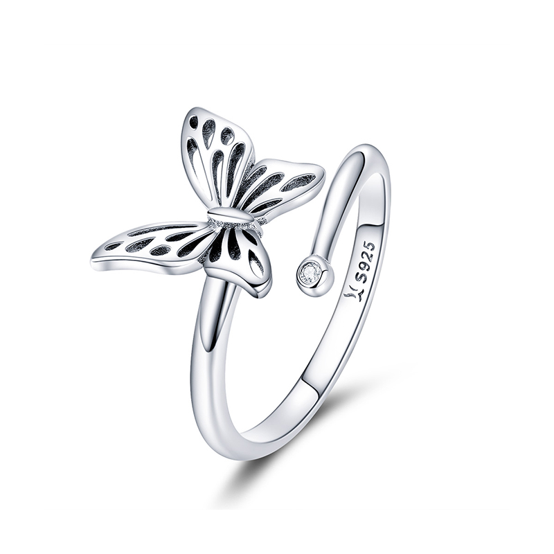 

2020 New Style Simple Dancing Butterfly Adjustable Finger Rings Cute Insect Open Rings For Women Girls Fine Jewelry Fit Wedding