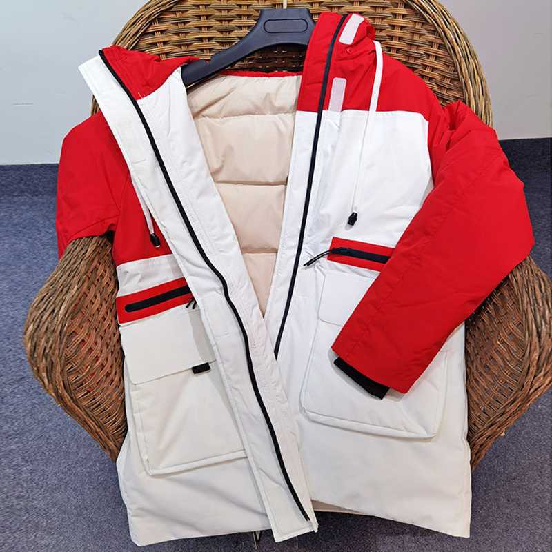 

Women's jacket winter down jacket Mid-length white duck down top Slim coat coat Warm Women's autumn, Beige