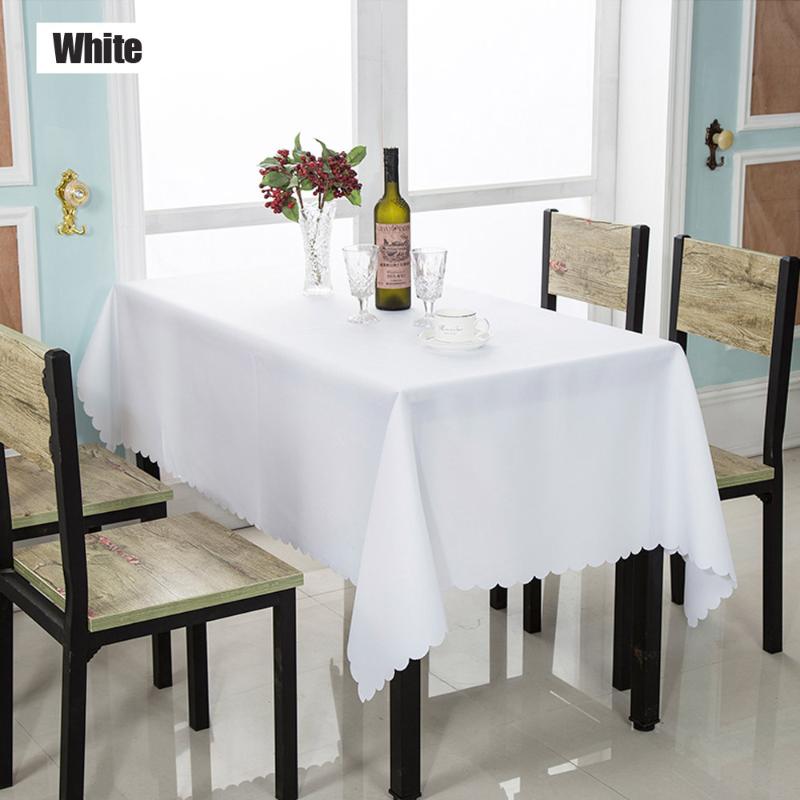 

Wedding Party Decoration Rectangle Candy Table Cover White Home Dinner Table Cloth Polyester Washable Hotel Banquet Tablecloth