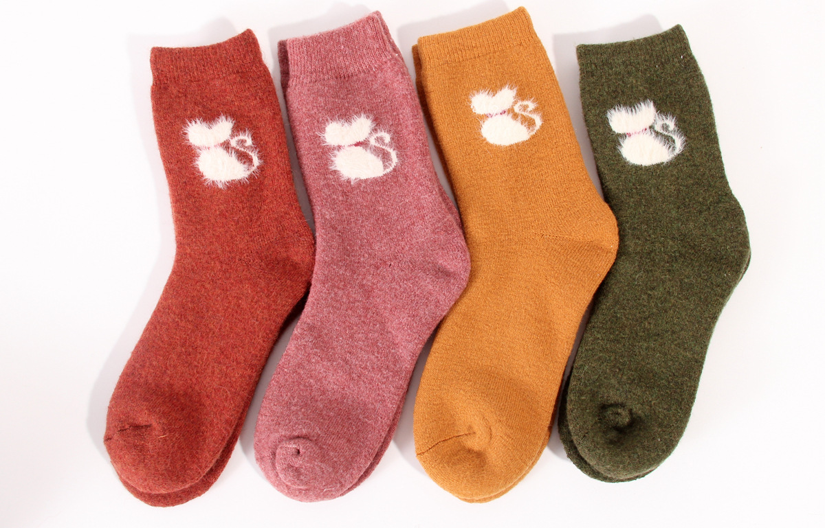 

Warm Wool Socks for Women Soft Winter Casual Socks Thick Knit Crew Socks Novelty Sock Gifts, Multi