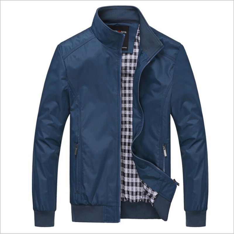 

Plus Size -6XL 2020 New Men's Jacket Spring Autumn Jacket Solid Color Slim Casual Coat Windbreak Outwear, Blue