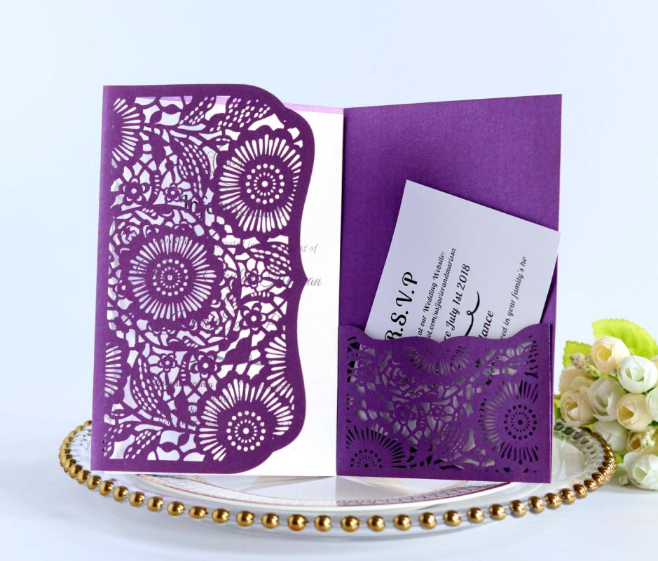 

Laser Cut Hollow Flower Wedding Invitation Card Business Greeting Card Kits Event Party Supplies
