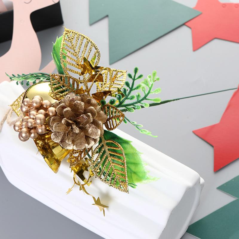 

10pcs Photo Prop Holiday Home Tree Ornament Christmas Decoration Leaf Fake Stems Wedding DIY Artificial Fruit Branches Festival